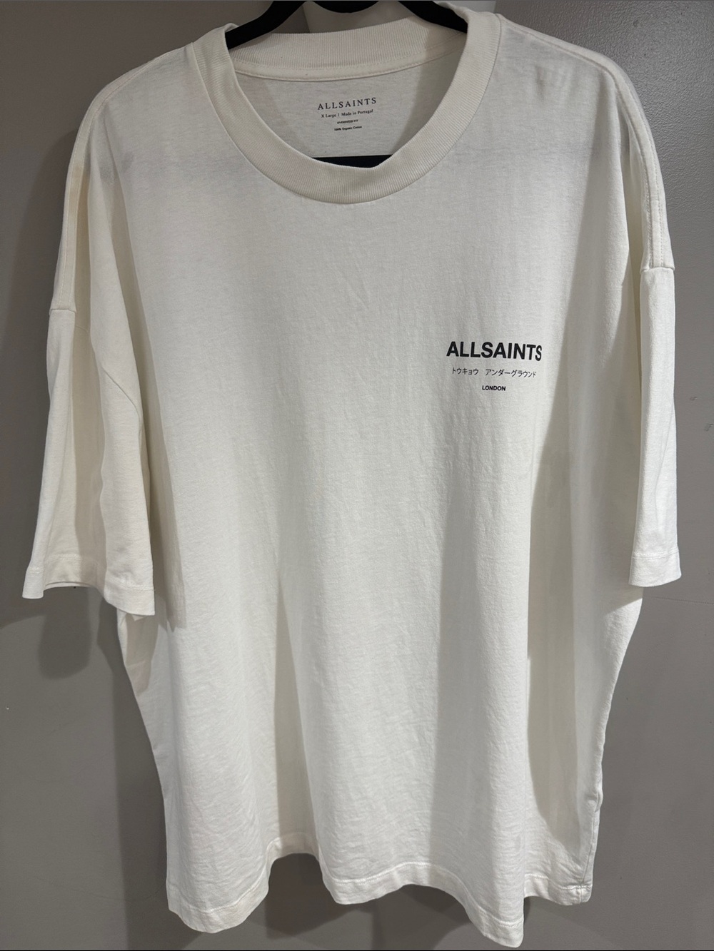 AllSaints White Short-Sleeve Logo Tee